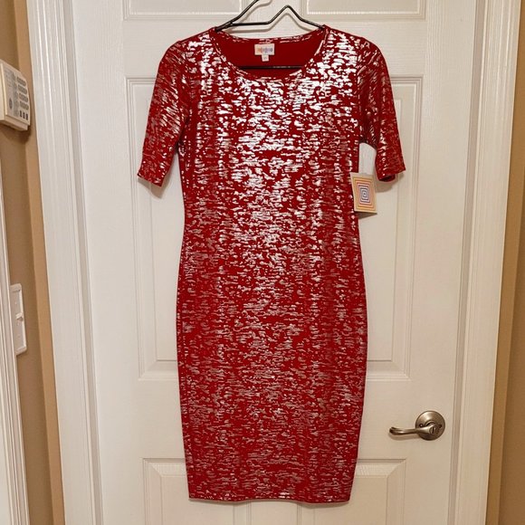 LuLaRoe Julia Dress Elegant Collection XS  NWT - Picture 1 of 5
